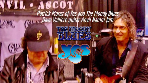 Dave Valliere Jams with Patrick Moraz keyboardist for both YES and The MOODY BLUES in the Anvil Cases botth at the NAMM Show